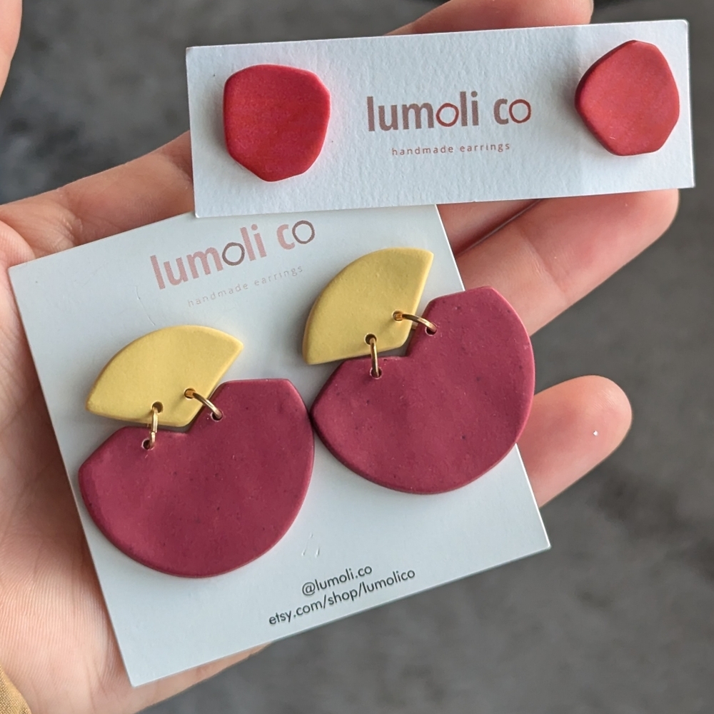 lumoli co Polymer Clay Earrings, set of 2